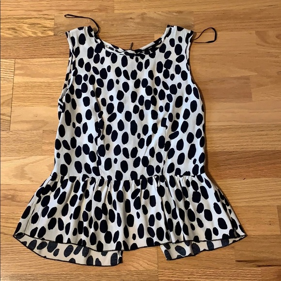 H&M Tops - H&M Polka dot Peplum top Back zip